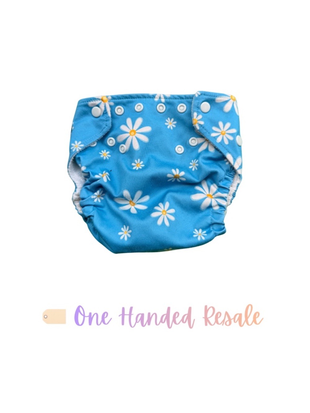 🌼 FuzziBunz Blue Floral Reusable Cloth Diaper OS